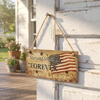 BinaryABC 4th of July Wooden Sign Plaque Door Wall Hanging Decorations, Fourth of July Independence Day Memorial Day Party Decorations