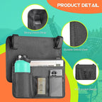 Beach Chair Arm Organizer Wheelchair Side Bag Camping Chair Side Organizer Caddy Storage Bag for Wheelchair/Beach Chair/Camping Chair Arm Accessories for Magazine/Tablet/Drinks