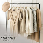 Utopia Home Velvet Hangers 20 Pack – Luxury Non-Slip Slim Pant & Coat Hangers, Strong Space-Saving Clothes Hangers with Pants Bar and 360° Swivel Hook – Ivory