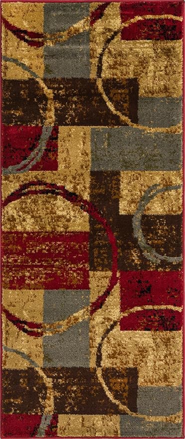 Unique Loom Barista Collection Area Rug - Kouillou (2' 2" x 5' 3" Runner, Multi/Brown)