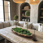 Biubee 18 Pack Decorative Faux Dried Moss Balls- 6pcs 3.1" Artificial Green Plant Mossy Globes+ 12pcs 2.2" Handmade Sphere Moss Gift for Home Dough Bowl Vase Chinoiserie Decors Party Wedding Display