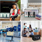 BALEINE 6-Pack Oversized Moving Bags with Reinforced Handles, Heavy-Duty Storage Tote for Clothes, Moving Supplies (Color Strip, 6-Pack)