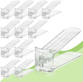 Clear Shoe Slot Organizer, 12 Pack Adjustable Shoe Slots Organizer for Closet Clear Shoe Stackers Shoe Rack Holder Shoe Space Savers for a Pair of Shoes