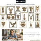 Newinhome Animal Heads Wall Decor (Includes Metal Frame) Resin Animals Sculptures Head Wall Hanging Decoration Gold vintage Wall Sculpture for Living Room Bedroom Office(Deer)