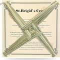 Bucherry St. Brigid's Wall Cross Decor Irish Gift Cross with History Card for Irish Blessing Gift for Celtic Imbolc Decor(Classic Style,12 in,Green)