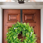GameXcel 15" Wreath Hanger for Front Door - Large Wreath Metal Hook for Christmas Wreath Over The Door Single Hook, Black