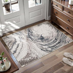 Ciicool Modern Abstract Area Rug 2x3 Washable Small Soft Entryway Rugs, Brown Non-Slip Low Pile Throw Entry Rug, Foldable Kitchen Bathroom Rugs Floor Carpet for Entrance Bedroom Indoor Doormat