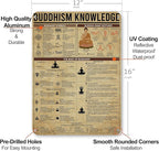 Buddhism Knowledge Metal Signs Poster, Vintage Wall Decor Farmhouse Decorations 16x12 Inches