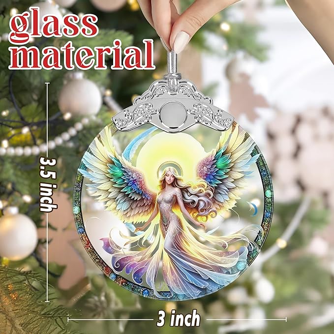 Jocidea Stained Glass Hanging Decor - Christmas Tree Ornaments - Gifts for Women, Mom