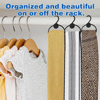 100 Pcs Black Plastic Scarf Hanger Organizer Space Saving Closet Accessory Holder for Scarves, Belts, Ties, Headscarves, and More