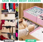 Drawer Clothing Organizer 16-Pack, Pink 3 Sizes Underwear Drawer Dividers, Fabric Folding Wardrobe Organizer for Baby Clothes, Bras, Underwear, Underpants, Belts, Socks, Ties, etc.