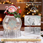 Musical Snow Globe,Lighted Snowman Snow Globes, LED Lights and Swirling Glitter, Christmas Snow Globes Music Box, Decoration for Adults and Kids.