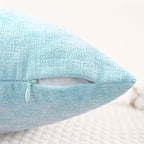 CaliTime Throw Pillow Covers Decorative 26 X 26 Inches Pack of 2 Cozy Chenille Cushion Cases for Couch Sofa Bed Living Room Home Light Blue Grey