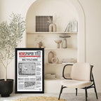 11x22 Picture Frame 3 Pack- Newspaper Frame for Assorted Media and News Articles-11x22 Wooden Frame with Plexiglass,Decorate Home and Office with Large Paintings -Fits Most Standard Newspapers