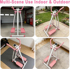 Air Walker Exercise Machine Foldable Elliptical Machine for Home Mini Elliptical for Full-Body Low-Impact Workout with LCD Display Space Walker Exercise Equipment for Home Gym Pink