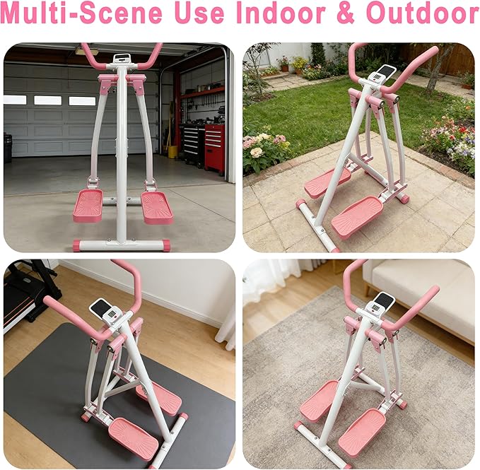 ZeHuoGe Air Walking Elliptical Machine - Foldable Cardio Cross Trainer Glider for Full-Body Low-Impact Exercise with LCD Display Ideal for Home Gym