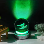 Movdyka 3D Crystal Ball Red Cardinal Gifts for Women Men, Cardinal Memorial Gifts for Loss of Loved One, Laser Engraved Red Bird Decor Glass Animals Figurine with LED Night Light Lamp Base