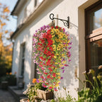 Artificial Hanging Flowers for Outdoors, 8 Pcs Fake Plant for Spring Summer Decoration, UV Resistant Realistic Silk Faux Flowers Outside Indoor Planter Porch Patio Balcony Yard Decor