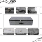 Omygarden Under Bed Storage Bins with Lids, Closet Organizers, Foldable Under-bed Storage Baskets for Sheets, Clothes, Quilts, Sweaters, Wrapping Paper, 29x15x7inch, Black Gray, 2PCS