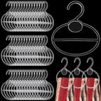 50 Pcs Scarf Hanger Plastic Holder Organizer Space Saving Scarf Organizer Clothes Hanger for Scarves Headscarves Clothing Sorting Storing (Clear)