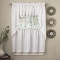 Sweet Home Collection 5 Pc Kitchen Curtain Set-Valance Swag Choice of 24" or 36" Tier Pair, Ribcord White