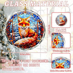 Fox Stained Glass Ornament - Christmas Tree Decor, Fox Ornaments for Christmas Tree, Gift Exchange