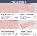 DIMJ Drawer Organizer Clothes - Underwear Organizer Closet Organizers and Storage Box Dresser Organizer,Drawer Dividers for Baby Clothes,Bra,Socks, Belt, Tie, Set of 6,Pink