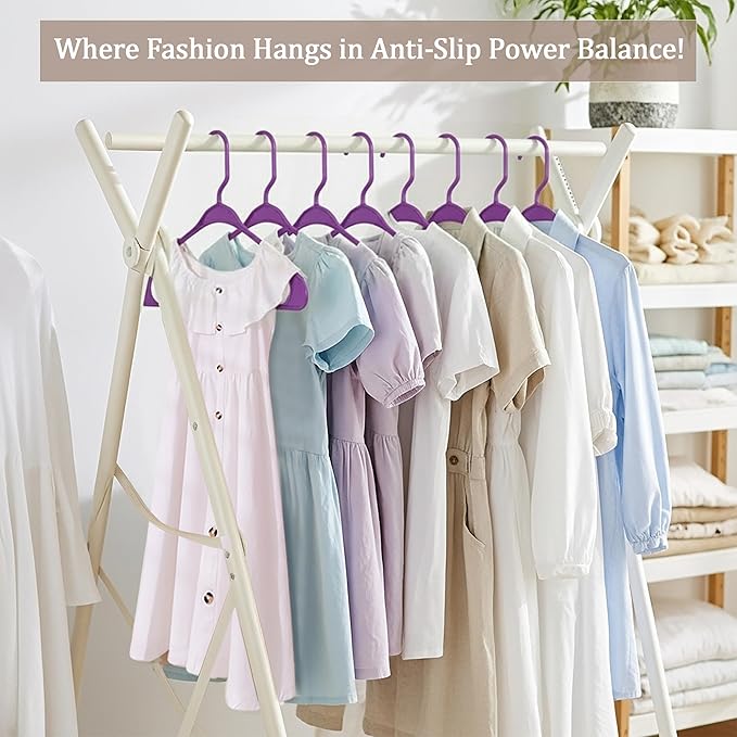 Utopia Home Plastic Hangers 50 Pack - Perfect Space Saving Clothes Hanger - Durable and Strong - Perfect Closet Organizers with Shoulder Grooves (Purple)