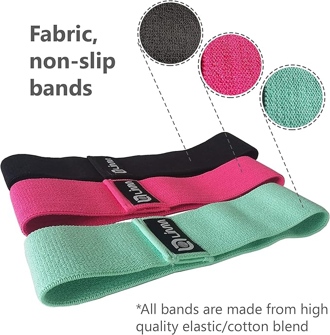 Fittest Pro by Limm Resistance Bands for Legs and Butt, Fabric Exercise Loop Bands Yoga, Pilates, Rehab, Fitness and Home Workout, Strength Bands for Booty