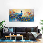 Abstract Peacock Wall Art Colorful Peacock Pictures Wall Decor Abstract Bird Canvas Poster Watercolor Animal Prints Painting Vintage Framed Artwork for Living Room Bedroom Home Decorations 30x60