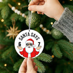 Jabihome Christmas Ornaments 2025, Exchange for Women, Men, Collectible Dated Year Ornaments for Tree, Unique Acrylic Suncatcher, Printed Stained Glass Effect Decor (Santa White)