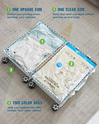 Vacuum Storage Bags for Travel, 16 Pack (4L+4M+4S+4XS) Vacuum Seal Bags with Wireless Rechargeable Electric Pump, Travel Essentials Space Saving Bag for Clothes, Luggage, Carry-on Suitcase, Backpack