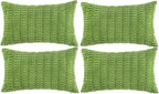 Fancy Homi 4 Packs Decorative Throw Pillow Covers for Living Room Couch Bed, Modern Farmhouse Boho Home Décor Accent Cushion Case, 20" x 12", Lime Green