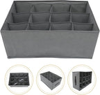 ABOOFAN Closet Organizer Clothes Storage Bin 12-Cell Fabric Storage Box for Socks Underwear Lingerie Ties Foldable Drawer Organizer for Home Closet