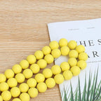Meplait 39in Wood Bead Garland Farmhouse with Tassels,Versatile Prayer Beads Boho Chic Wall Hanging Home Decor (Yellow