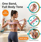 Resistance Bands, Figure 8 Resistance Bands for Women Men, 8 Shaped Resistance Rubber Band for Arms, Back, Shoulder Stretch with Handles, Not Break, Portable