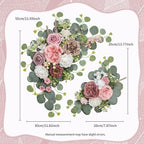 Odouzy Artificial Wedding Arch Flowers for Wedding Sign,Set of 2 for Wedding Welcome Ceremony Sign,Faux Floral Swags,Wedding, Banquet and Reception Backdrop Floral Decoration (Coffee Pink)
