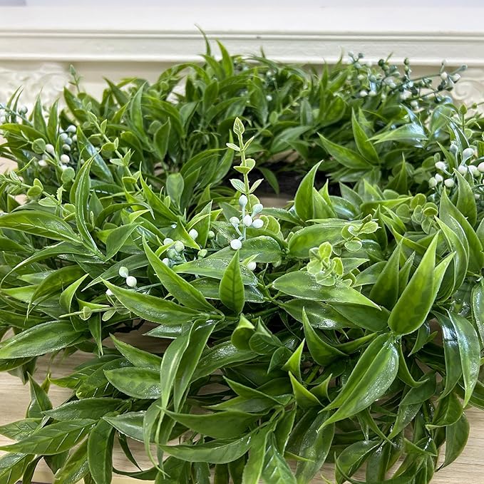 Eucalyptus Wreaths for Front Door 20 Inch Large Artificial Green Olive Leaves Greenery Indoor Outdoor Wreath Home Decor Porch Window Wall Farmhouse Door Decorations Spring Summer Fall All Season