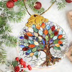 Tree of Life Stained Glass Thank You Gifts for Women Christmas Tree Decorations Crystal Ornaments Appreciation Gifts for Coworkers Teacher Best Friend Boss Birthday Gifts for Mom Car Hanging Ornament