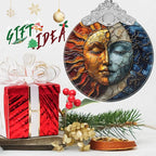 Stained Glass Suncatcher Ornament - Sun and Moon Christmas Decorations - Christmas Ornaments for Tree - Holiday Present Ideas - Gift Exchange