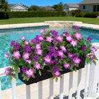 Artificial Hanging Faux Flowers for Outdoors Planters 2PCS Fake Flowers Silk Hibiscus Flowers for Outside Outdoor Faux Hanging Plants UV Resistant Spring Home Front Porch Decoration