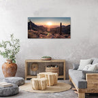 Western Sonoran Desert Wall Art Sunset Saguaro National Park Posters Saguaro Cactus Decor Arizona Mountain Pictures Southwestern Nature Landscape Canvas Prints Artwork for Living Room Bedroom 20x40"