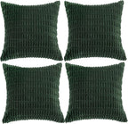 Fancy Homi 4 Packs Decorative Throw Pillow Covers for Living Room Couch Bed, Modern Farmhouse Boho Home Décor Accent Cushion Case, 16" x 16", Forest Green