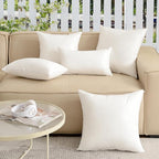 Oubonun 12x20 Outdoor Pillow Inserts (Pack of 4) - Square Waterproof Throw Pillow - Decorative Throw Pillows Insert for Couch Sofa Bed Patio Furniture - White Pillows