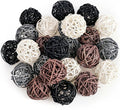 DomeStar 24PCS Brown Decorative Balls for Bowl Centerpiece, 2 Inch Rattan Balls Bowl Fillers Decor - Wicker Twig Orbs Spheres, Wedding Home Vase Table Decor