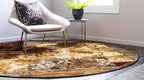 Unique Loom Barista Collection Area Rug - Arusha (8' Round, Beige/ Black)