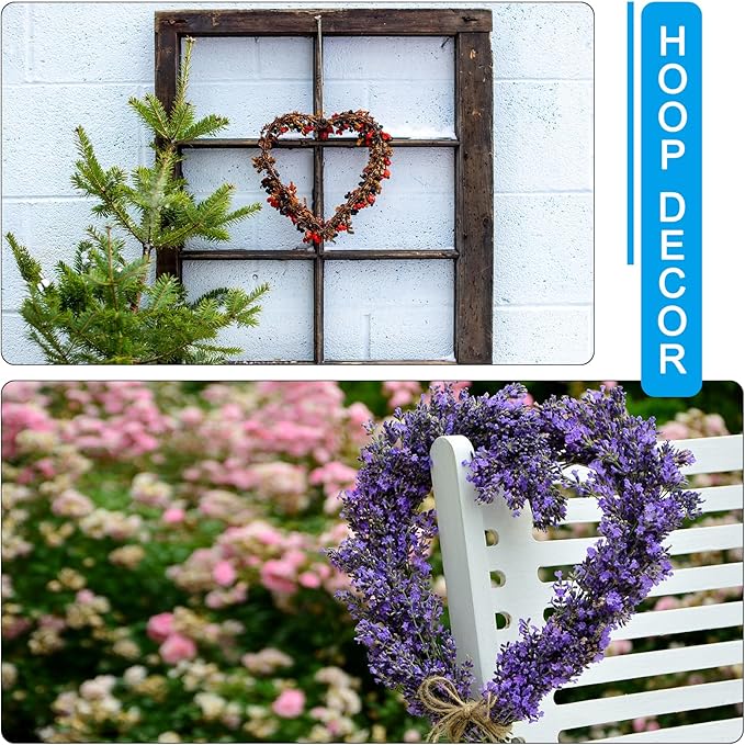 PATIKIL 8 Inch Christmas Wire Wreath Frame, Metal Heart Shape Dream Catcher Rings Macrame Wreath Floral Hoop for Home Car DIY Craft Wedding Wall Hanging Decorations, Green