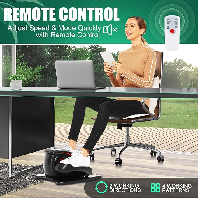 Ancheer Under Desk Elliptical,Ellipse Leg Exerciser for Seniors Fully Assembled, Electric Seated Pedal Elliptical Exerciser with Remote &12 Resistance Adjustable Speed
