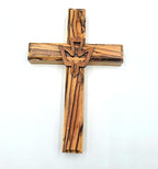 Zuluf 4.7" Olive Wood Dove Cross Wall Hanging Holy Spirit Christian Religious Gift Holy Land Decor CRS021