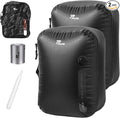 Vacuum Bags for Travel with Wireless Pump, 180° Open Zipper, IP67 Waterproof, Reusable Space Saver Compression Bags for Backpack, Suitcase, Home Storage(2 Pack + Pump)